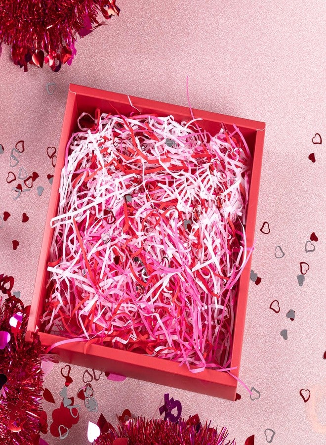 CIPOWM 10.6oz Valentine's Day Grass Shredded Paper Filler Raffia Paper with Heart Confetti Cut Tissue Paper for Easter Gift Wrapping Basket Box Filling Party Supply - Image 5